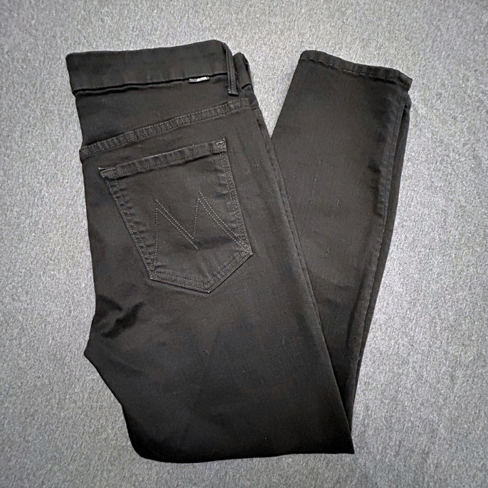 MOTHER Looker Crop Jeans Women 30 Black High‎ Waisted Skinny Ankle Not Guilty